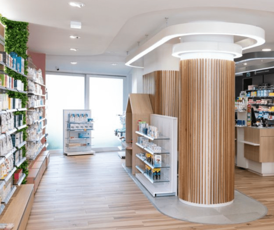 Pharmacie de L’Ornain – Projet Medd Agencement Intérieur moderne et fonctionnel de la Pharmacie de L'Ornain, projet réalisé par Medd Agencement.